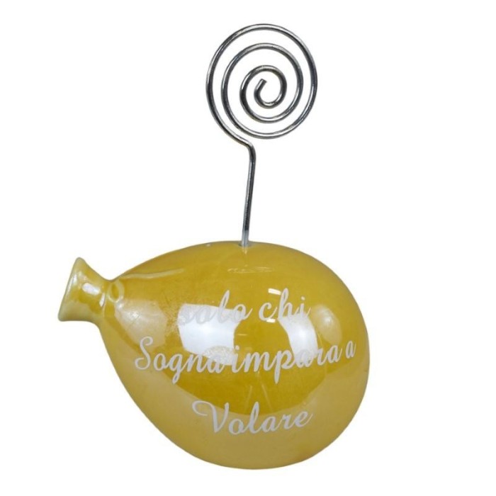 PALLONCINO CLIP LED GIALLO PERLATO C FRASE